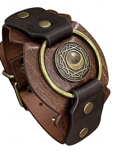  Retro Antiguo Medieval Renacimiento pulsera Pirata Guerrero Caballero Vikingo Disfraz Hombre Pirata Víspera de Todos los Santos Carnaval Fiesta y Noche Adulto Pulsera