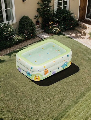  Aufblasbarer 3/4-lagiger Swimmingpool mit Monstermuster – Familiengröße, dickes PVC-Material, einfache Lagerung &Transport, perfekt für Wasserspaß im Freien, Sommerpartys und Unterhaltung im Garten,