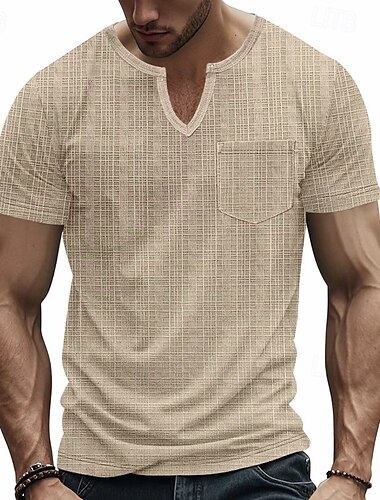  Voor heren T-shirts Shirt met korte mouwen T-shirt Korte mouw V-hals Lente & Herfst Effen Modieus Ontwerper Sexy Vakantie Straat Uitgaan Marine Zwart Wit Top T-shirt voor mannen