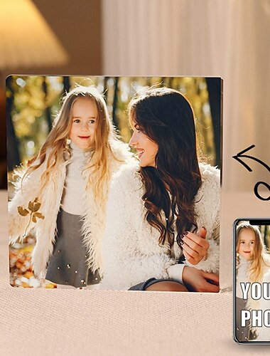  personalisierter Acryl-Fotoblock, individuelles Geschenk für Mama, Glaskristallblock mit Bild, Muttertag, Hochzeit, Geburtstag, Weihnachten, Jahrestag