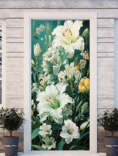  Sommer Blumen Türdekorationen Türabdeckungen Türteppich Türvorhang Dekoration Hintergrund Innen/Außen Türbanner für Fronttür Bauernhaus