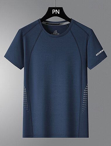  Herren Wander-T-Shirt Wanderhemd Kurzarm Rundhalsausschnitt T-Shirt Kurzarmhemd T-Shirt Top Außen Schnelltrocknend Polyester Dunkelgrau Schwarz Hellgrau Fitnessstudio Klettern Camping / Wandern