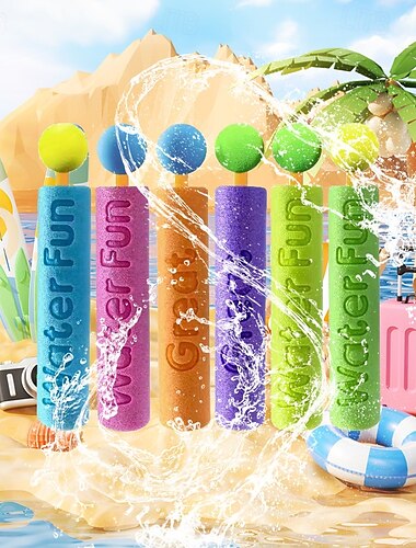  Lot de 6 pistolets à eau super jet d'eau, pistolets à mousse, jouets d'extérieur pour piscine, plage, jeux de fête d'été pour enfants et adultes