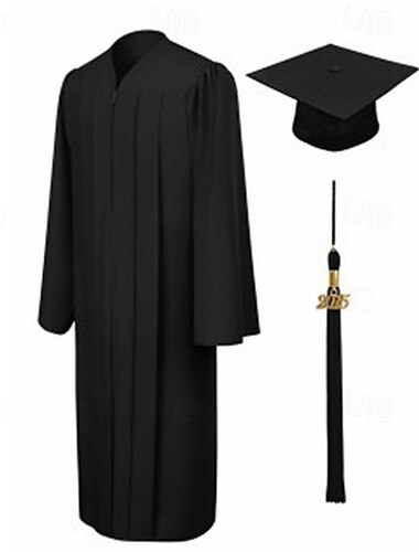  unisex vuxen matt examensmössa och klänning tofs set