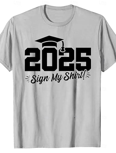  Ανδρικά Senior Tee Grad Tee Μπλουζάκι αποφοίτησης Κοντομάνικα Κοντομάνικο Λαιμόκοψη Ανοιξη καλοκαίρι γράμμα εκτύπωσης Μοντέρνα Υψηλής Ποιότητας Στάμπα Διακοπές Δρόμος Εξόδου Βαθυγάλαζο Λευκό Μαύρο