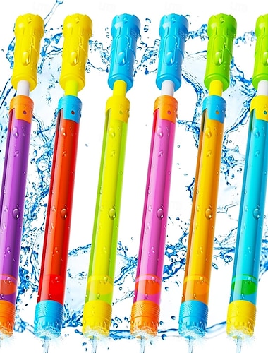  Lot de 6 pistolets à eau pour enfants et adultes : tirez jusqu'à 40 pieds - Pistolets à eau super blaster d'extérieur pour enfants de 3-4-5-8-12 ans en vrac - Jouet gicleur d'eau amusant pour piscine,