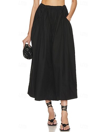  Retro Vintage Mittelalterlich Renaissance Lange Länge Rock Einfarbig Damen Fantasie Urlaub Alltagstauglich LARP Erwachsene Rock Frühling & Sommer