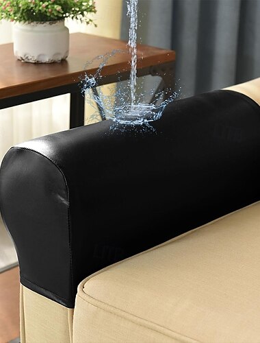 Funda de reposabrazos de sofá de piel sintética ultra gruesa y suave, elástica, para sillones reclinables, sillas, sofás de dos plazas, elástica, impermeable, protector de reposabrazos para sofá