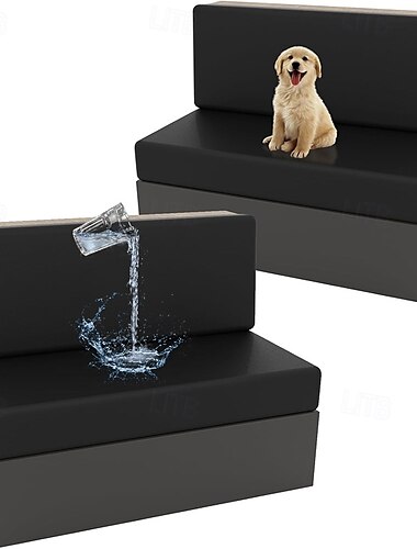  Fundas de cojín para comedor de RV de PU 100 % impermeables, fundas de cojín para exteriores para patio, jardín, césped, banco, funda de sofá para RV