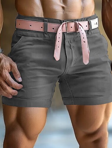  Herren Chino-Shorts Strandshorts Arbeitsshorts Freizeitshorts Tasche Gerader Schnitt Einfach Komfort Atmungsaktiv Kurz Sport im Freien Lässig Täglich Mode Klassicher Stil Schwarz Weiß