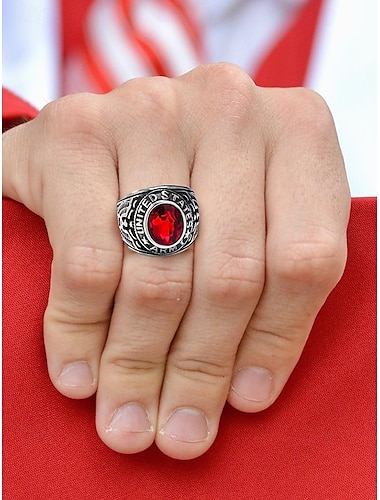  Herren-Vintage-Armeering mit smaragdgrünem Edelstein – antiker silberner Statement-Ring im Militärstil für Veteranen und Sammler