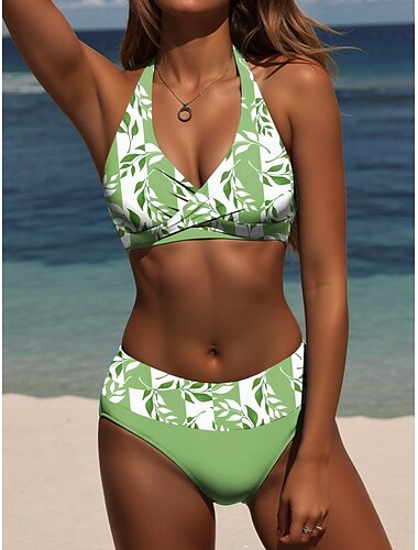  Maillots de bain pour femmes bikini 2 pièces maillot de bain mode stylé floral graphique sans manches
