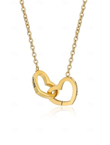  Collar de eslabones de corazón, colgante con nombre personalizado, regalo perfecto para novia, esposa, mamá, día de la madre, día de San Valentín, Navidad, cumpleaños, aniversario, accesorio elegante