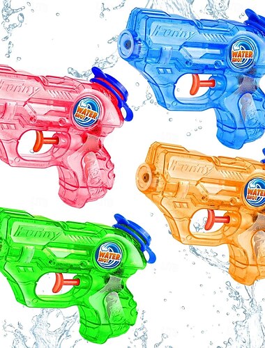  Mini pistolet à eau pour enfants en bas âge - pack de 4/pack de 2 petits pistolets à eau de 5 à 7 m de longue portée, super pistolet à eau, jouet d'extérieur, piscine d'été, fête sur la plage, cadeaux