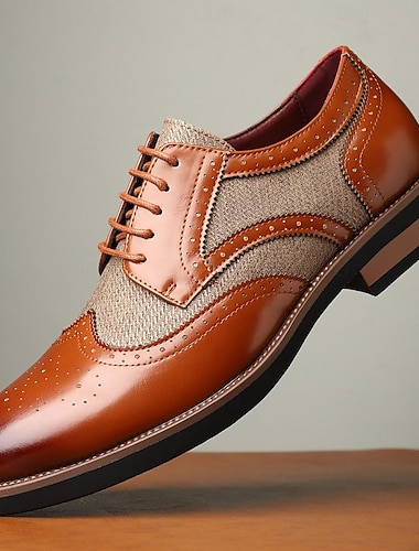  brunbrune brogue-derbysko i imitert skinn for menn – sofistikerte skoleballsko for elegante feiringer