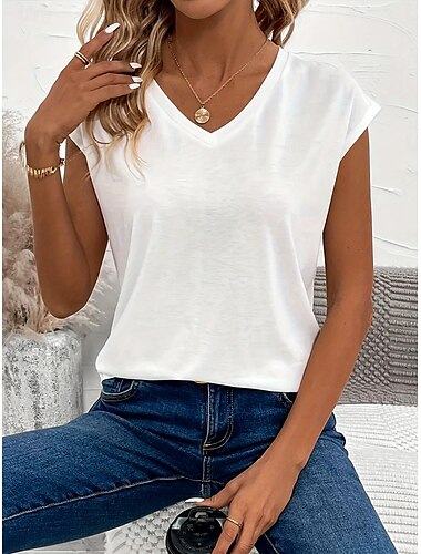  Dames Camisole Top Effen Kleur Bohemia Vintage Stijlvol Mouwloos Crew Neck Regelmatige Tops Dagelijks Weekend Vakantiekleding Print Wit Zomer