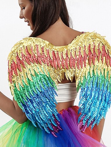  Angel Drag Queen Pride Rainbow Rainbow Angel Wings Adults' Women's Casual Pride Parade Pride Month Halloween Carnival Easy Carnival Costume