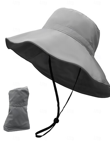  Frühling Sommer UV Fischerhut für Frauen mit Großem Rand UV-Schutz Outdoor Sonnenschutz Faltbarer Sonnenhut