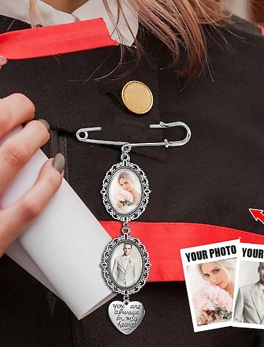  gepersonaliseerde afstudeerspeld broche aangepaste foto bedel beste huwelijksafstudeer gedenkteken sympathie cadeau voor jubileum of verjaardag ideaal voor vrienden, familie