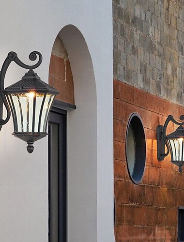  led nástěnné svítidlo starožitné nástěnné svítidlo lucerna vnější vodotěsné nerezové hliníkové sklo lucerna nástěnná lampa lucerna nádvoří zahrada balkon vila dekorativní světla