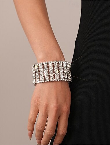  Zirkon Vintage-Stil Klassisch Tropfen Vintage Mode Trendy Chrom Armband Schmuck Silber / Silber 2 Für Hochzeit Party Verlobung Abschlussball