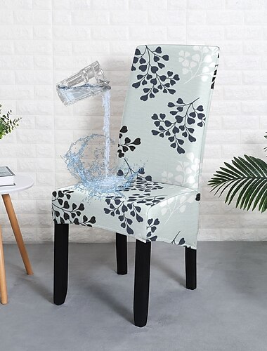  fundas para sillas de comedor con estampado de cuadrícula, fundas para sillas elásticas, fundas protectoras para sillas con respaldo alto de spandex, fundas para asientos con banda elástica para