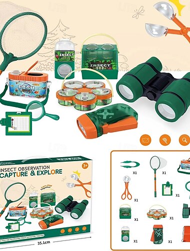  Outdoor Explorer Kit Kompass leichtes wasserdichtes Campingspielzeug Fangset Abenteuerspielzeug Geburtstagsgeschenke