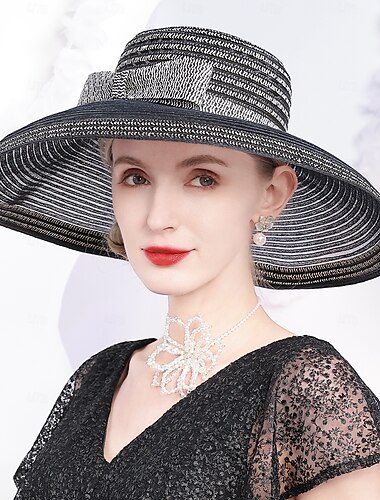  Hüte Faser Melone / Glockenhut Eimerhut Schlapphut Ferien Teegesellschaft Elegant Hochzeit Mit Schleife Spleißen Kopfschmuck Kopfbedeckung