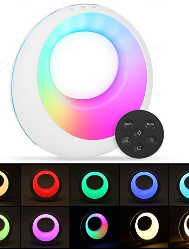  1 pc rgb צבע עמעום תאורת לילה שלט רחוק מגע עמעום טיימר usb סוללה נטענת אווירה בחדר שינה מקורה מוארת אור לילה