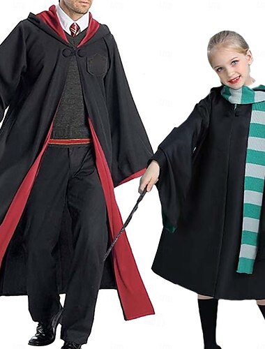  trollkarl häxa dräkt hogwarts trollkarl värld dräkt gryffindor slytherin ravenclaw mantel vuxna barn film cosplay halloween karneval kostym
