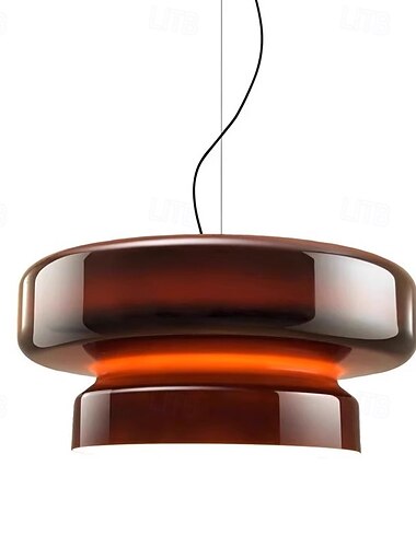  Lampada a sospensione a LED da 36 cm, lampadario in vetro, lampada da soffitto a testa singola per loft, bar, soggiorno, sala da pranzo, bianco caldo 110-240 V