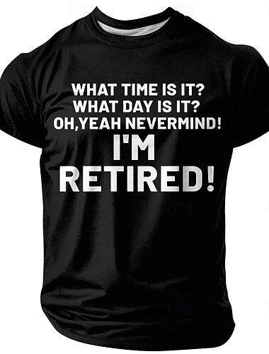  Herr Pensionerad T-shirt Kortärmad T-shirt Grafiskt tryck Rund hals Skjorta Mode Dagligen Grundläggande Gata Ledigt Dagligen Svart Rubinrött Blå Sommar Vår Alla årstider Kläder S M L XL XXL XXXL