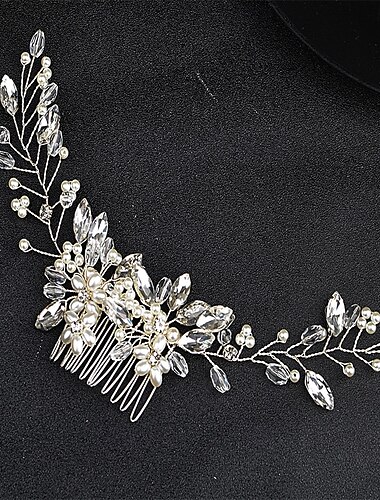  Haarschmuck für die Hochzeit, glitzernder Kristall-Haarkamm, goldfarbene Perlen-Kopfbedeckung für Brautjungfern, Blumen-Kopfschmuck für Frauen und Mädchen