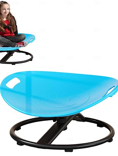  Juguetes sensoriales para autismo, diseño de doble asa, silla giratoria para autismo, entrenamiento de coordinación corporal, sentarse y girar, base de metal, silla giratoria más segura para niños