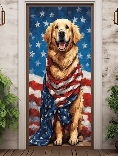  4. Juli Türdekorationen Türabdeckungen Unabhängigkeitstag Amerikanische patriotische Adler Türteppich Türvorhang Dekoration Hintergrund Innen/Außen Türbanner für die Eingangstür Bauernhof