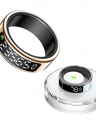  sy01 Smart Ring mit Display, Touch-Steuerung, Herzfrequenz, Blutsauerstoff, Schlafüberwachung, Seitenumblättern, Fotoaufnahme, Ladestation inklusive