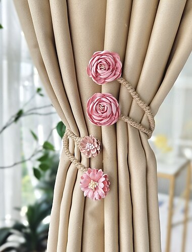  Vorhangbänder Clips Blumenform romantischer französischer Stil Dekoration für Schlafzimmer Wohnzimmer 1 Stück