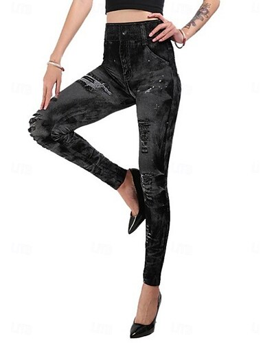  Damen Leggings Hosen 3D Druck Urlaub Vintage Ethnisches Design Voll Längen Hohe Taille Grafik Hoher Schnitt Komfort Atmungsaktiv Schnelltrocknend Dehnbar Outdoor Yoga Straße Schwarz Rot Blau Fuchsia