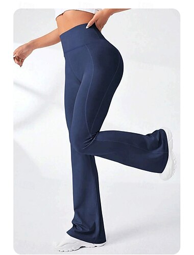  Damen Leggings einfarbig Chinos Urlaub Streetwear lässig lang hochtailliert schlicht bequem weich angenehm dehnbar Outdoor Yoga Straße Schwarz Blau Sommer Slim Fit