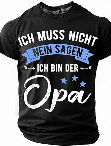  Herr Rolig Slang Tyska T-shirt Kortärmad T-shirt 3D-tryck Rund hals Skjorta Mode Dagligen Grundläggande Gata Ledigt Dagligen Svart Rubinrött Grön Sommar Vår Alla årstider Kläder S M L XL XXL XXXL