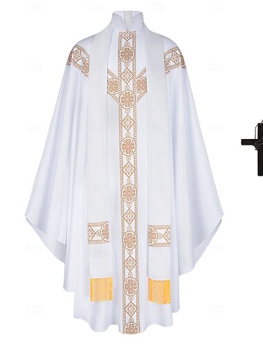  Retro / vintage Kostymer i middelalderstil Renessanse Kappe Cassock Prest Printer Herre Royal Halloween Karneval Maskerade Voksne Kappe