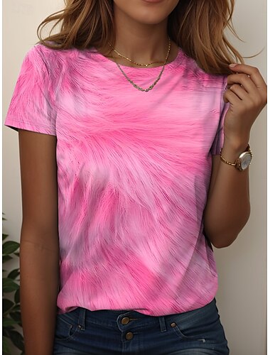  Dames T-shirt Bloemig Grafisch Planten Vintage Stijlvol Klassiek Korte mouw Strakke ronde hals Normale tops Dagelijks Afdrukken Lichtgroen Blozend Roze blauw Groen Rose Roze Zomer Lente