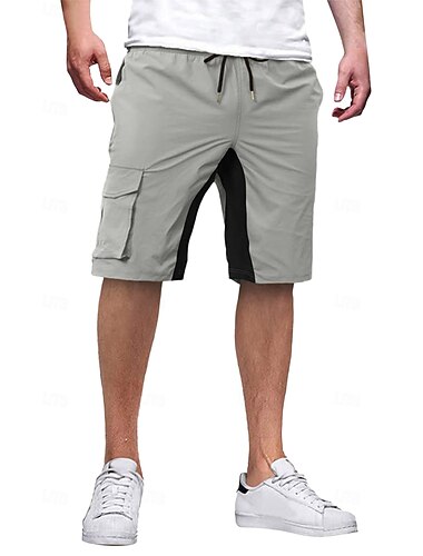  Herren Cargo-Shorts Outdoor Shorts Strandshorts Laufshorts Freizeitshorts Kordelzug Mehrere Taschen Gerader Schnitt Farbblock Einfach Atmungsaktiv Knielang Outdoor Lässig Fitnessstudio Urlaub Mode