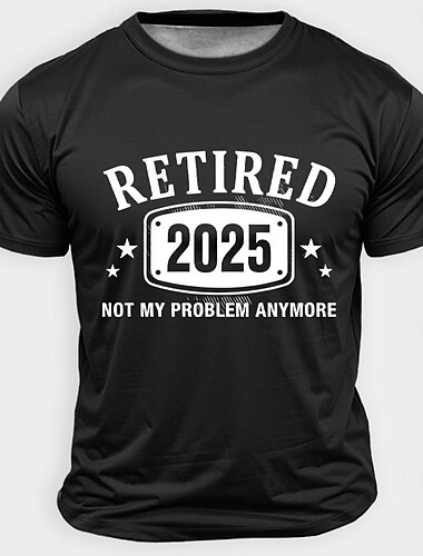  Pánské tričko s krátkým rukávem Retired 2025 - Už to není můj problém námořnická modrá pracovní humor