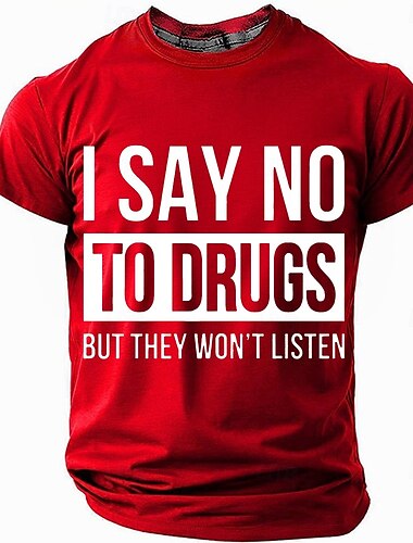  Herren Lustiger Slang T Shirt Kurzarm T-Shirt 3D-Druck Rundhalsausschnitt Hemd Mode Täglich Basic Straße Lässig Täglich Schwarz Rote Blau Sommer Frühling Ganzjahres Bekleidung S M L XL XXL XXXL