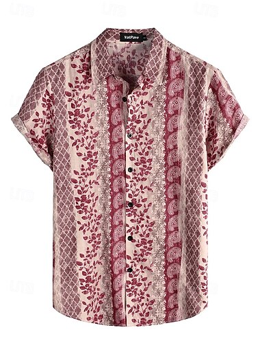  Retro Vintage Boho 1970er Hemd Hawaiihemden Hippie Blumen Herren Halloween Karneval Musikfestival Strandurlaub Retro-Mottoparty Erwachsene Hemd