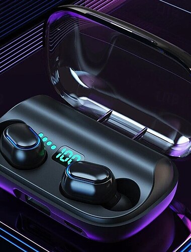  Écouteurs sans fil T11 TWS écouteurs intra-auriculaires Bluetooth 5.0 – Écouteurs de jeu sportifs à faible latence avec micro affichage LED étui de chargement