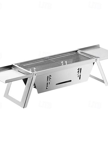  Bærbar kullgrill, liten utendørs grill, sammenleggbar grill i rustfritt stål 304 for camping, bakgård, båt