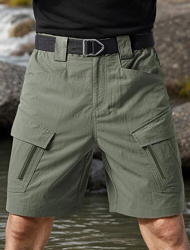  Herren Taktische Shorts Cargo-Shorts Outdoor Shorts Bermudashorts Mehrere Taschen Gerader Schnitt Einfach Atmungsaktiv Feuchtigkeitsableitend Knielang Outdoor Lässig Täglich Urlaub Mode Schwarz Grün