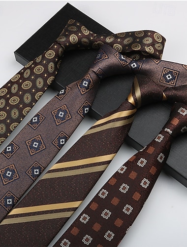  Hombre Corbatas Moda Negocios Jacquard Geométrico Fiesta de Boda Ropa Cotidiana
